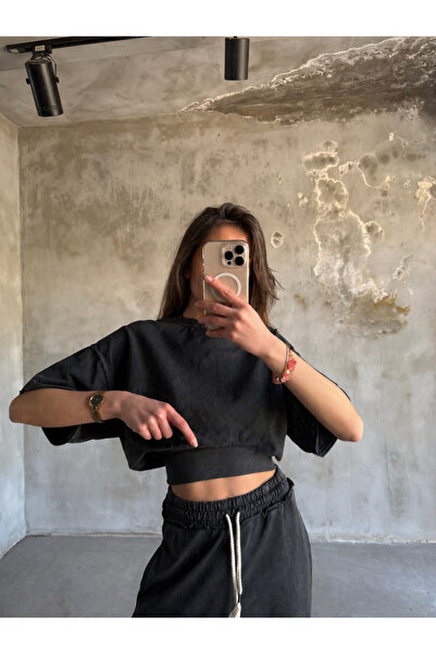 Lrscollection Real Oversize Fit Waist Corset T-Shirt 20/1 Compact Combed Cotton