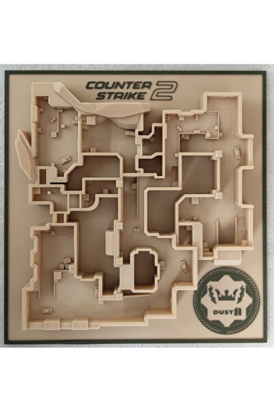 Tyana3D 3D Counter Strike Dust2 Haritası Duvar Dekoru – Benzersiz Tasarım - 2...