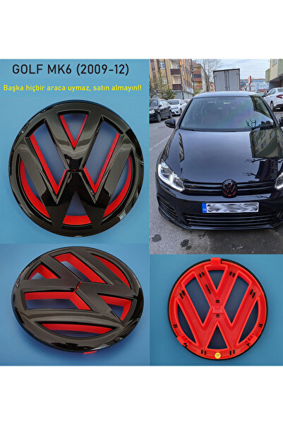 GCP German Car Parts Golf 6 Ön Arma Logo Piano Black+Kırmızı
