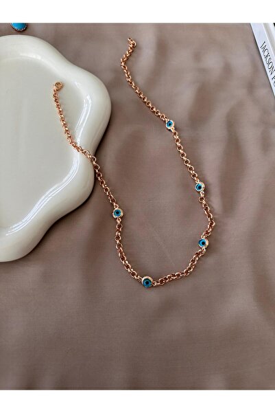 Twelve Society Eye Model Gold Color Steel Women's Necklace