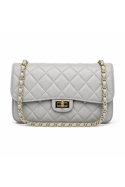 MAGNORA Geanta dama crossbody din piele naturala matlasata cu lant