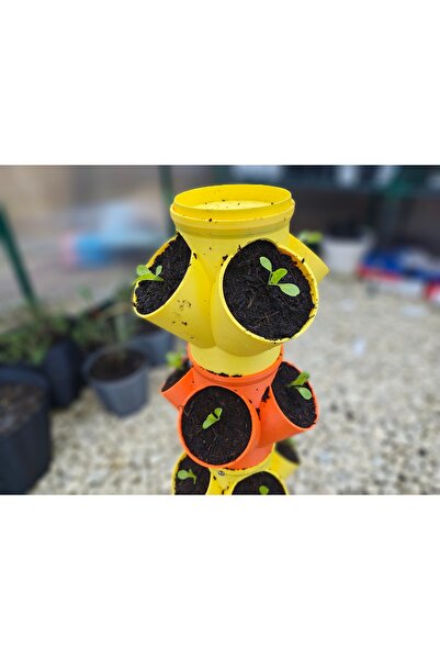 TaneStore VertiGrow Modüler Dikey Saksı Sistemi - Mutfak Otları Çilek Marul Y...
