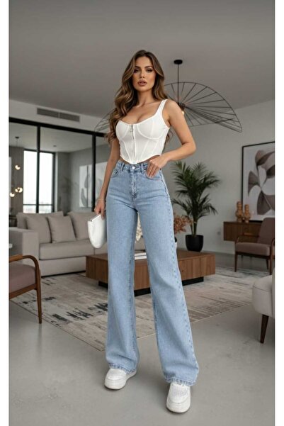 DRC trend Mia Women's Light Snow Wash Blue Lycra Super High Waist Loose Jeans...
