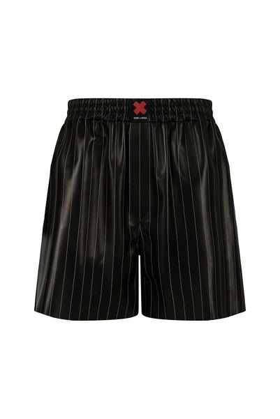 Desa KeinxDesa Siyah Unisex Deri Şort