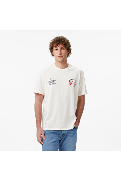 Tommy Hilfiger تي شيرت أبيض للرجال من Relaxed Sign Circle