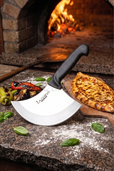 LAZBİSA Silver Serisi Mutfak Bıçağı Hilal Börek Pizza Bıçağı Pide Salata Mutf...