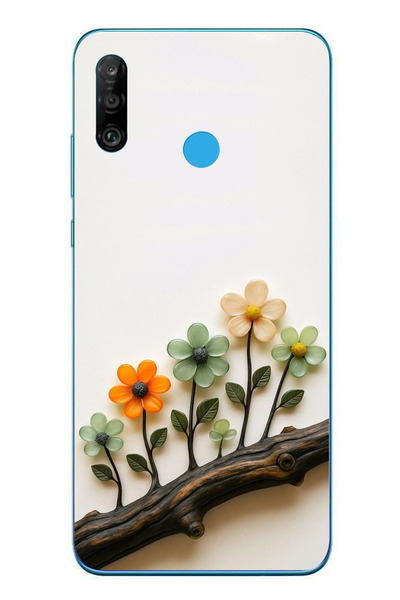 Le Balvo Huawei P30 Lite Uyumlu Dalda Açan Çiçekler Baskılı Silikon Kılıf