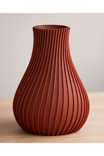 YILDIZ Modern Wavy Form Copper Color Decorative Vase |   Stylish Minimalist D...