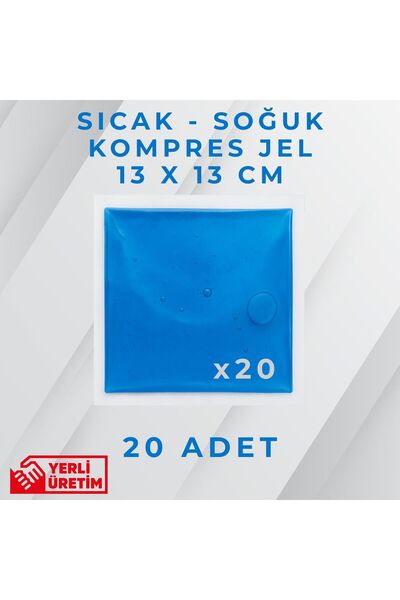Mavi 13x13 cm 20 Adet Soğuk Kompres Jel Buz Aküsü Soğuk Zincir Buz Jeli Buz Torbası Strafor Kutu içi
