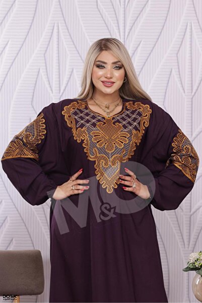 M&O 2 Embroidered Cotton Merasine Robe, One Size Fits All, Large Size, Fits f...