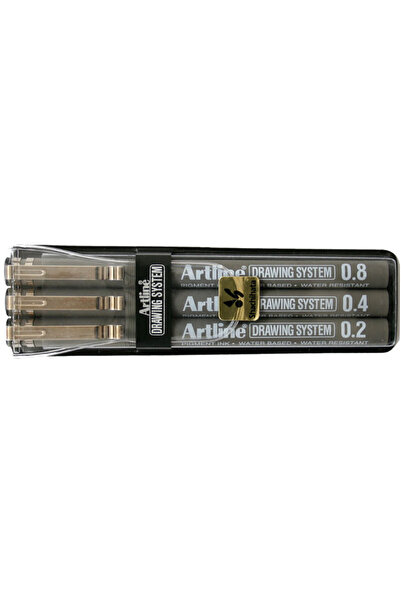 artline Μαρκαδόρος τεχνικού σχεδίου ARTLINE, μύτη φετρέ (0.2/0.4/0.8mm), σετ ...