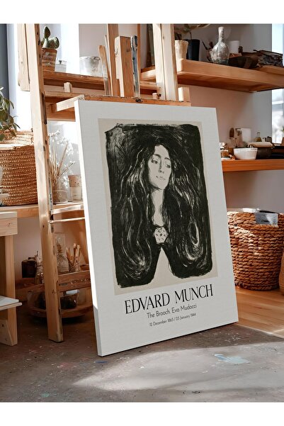 Postifull Edvard Munch - the Brooch. Eva Mudocci, Canvas Painting, Art Series...