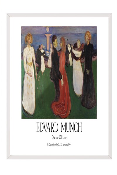 Postifull Edvard Munch - Ples života, slika u belom okviru, umetnička serija ...