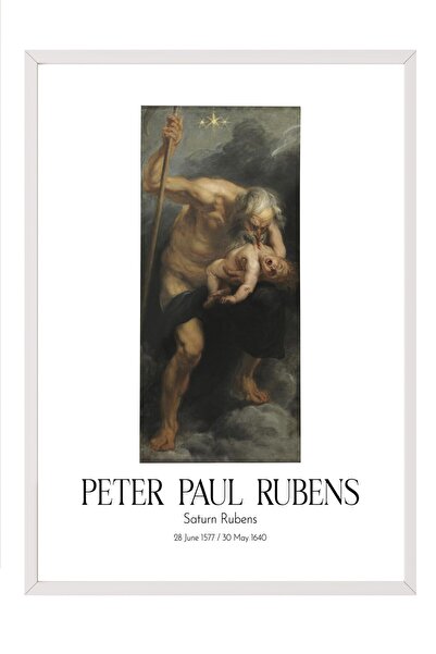 Postifull Peter Paul Rubens - Saturn Rubens, Tablou în ramă albă, Seria de ar...
