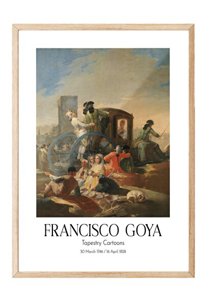 Postifull Francisco Goya - Desene tip tapiserie, Tablou înrămat pe lemn, Seri...