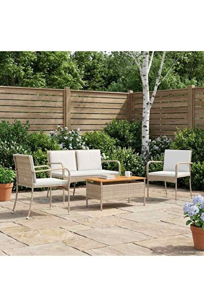 vidaxl Garden set with steel cushion