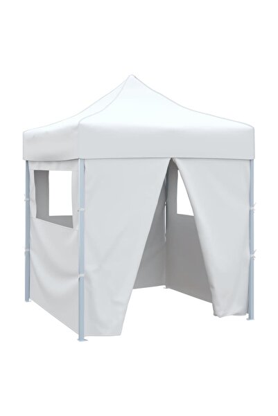 vidaxl Cort de petrecere pliabil cu 4 peret›i, alb, 2 x 2 m, ot›el