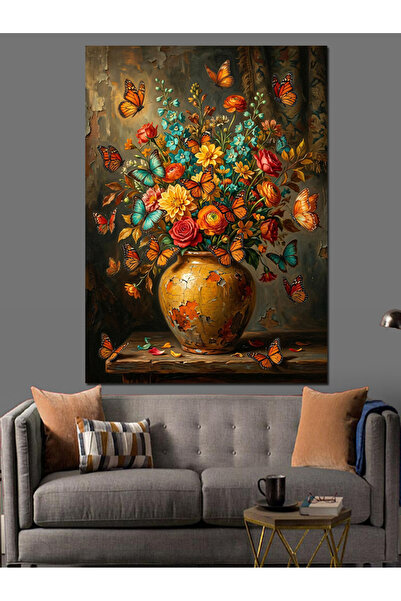Artmeg Flori de primăvară colorate într-o vază ceramică - Pânză decorativă - ...