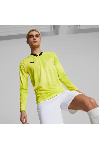 Puma قميص فريق تيم تارجت GK LS باللون الأصفر بأكمام طويلة لحارس المرمى