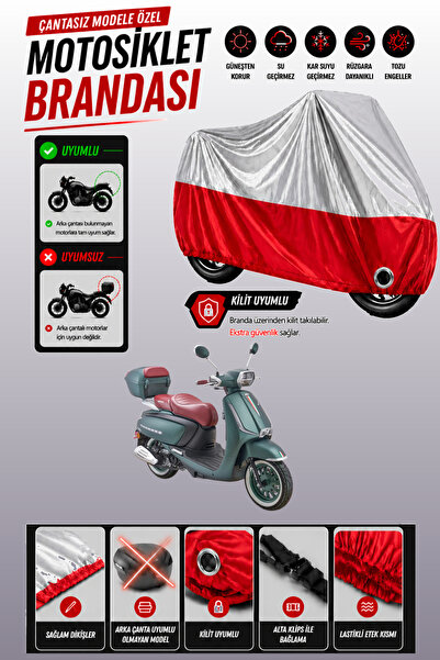 Cemku Twin Top Gray - Bottom Red Arora Mojito 125 Compatible Engine Cover, Re...
