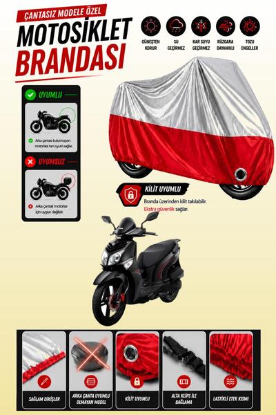 Cemku Twin غطاء محرك متوافق مع SYM HD2 200i EVO باللون الرمادي من الأعلى والأ...