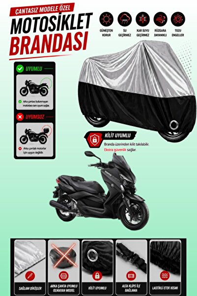 Cemku Twin Top Gray - Bottom Black Yamaha X-Max 250 Momodesign Compatible Eng...