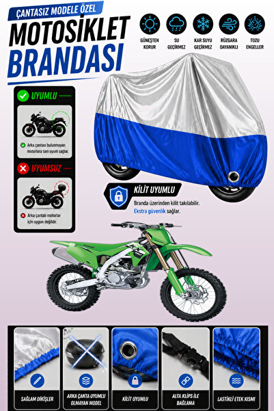 Cemku Twin غطاء محرك متوافق مع كاواساكي KX 250 باللون الرمادي من الأعلى والأز...