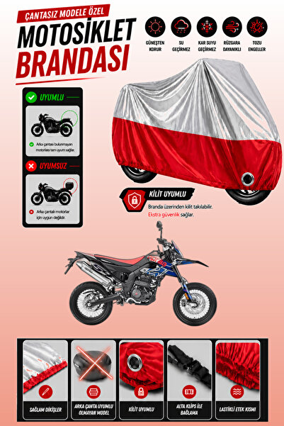 Cemku Twin غطاء محرك متوافق مع Aprilia SX 125 باللون الرمادي من الأعلى والأحم...