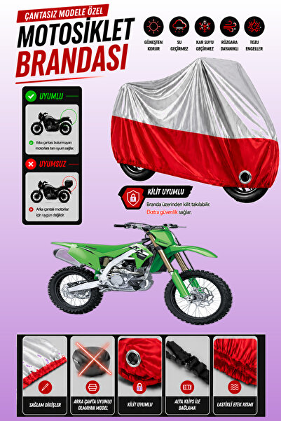 Cemku Twin غطاء محرك متوافق مع دراجة كاواساكي KX 250 باللون الرمادي من الأعلى...