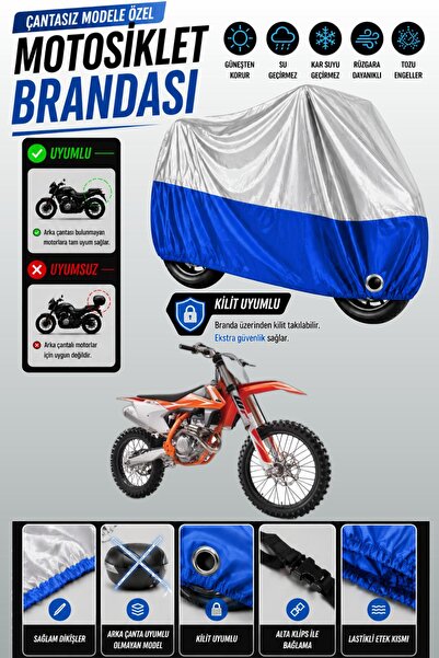 Cemku Twin غطاء محرك متوافق مع KTM 250 SXF باللون الرمادي من الأعلى والأزرق م...