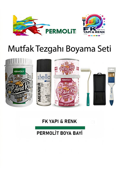 Permolit Pop & Rolls Mutfak Tezgahı Boyama Seti Mermer Efektli