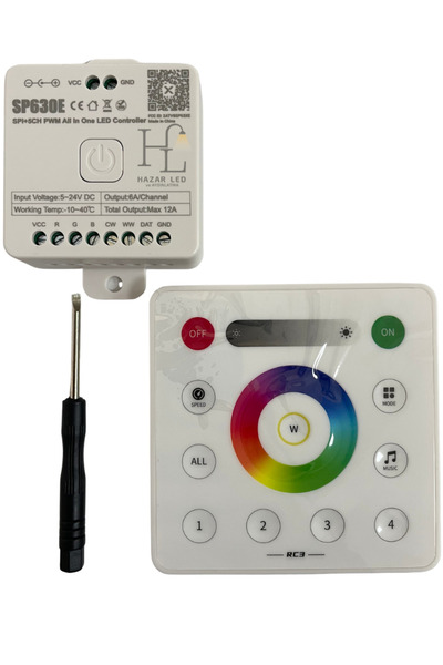 Hazar Led SP630E Duvar Tipi RGB Pixel Şerit Led Kontrol Cihazı 12-24 Volt