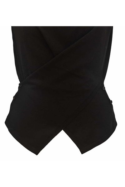 Qoolest Women's Black Double Breasted Detailed Sleeveless Knitwear Blouse Stylish & Comfortable Women's Top Clothing