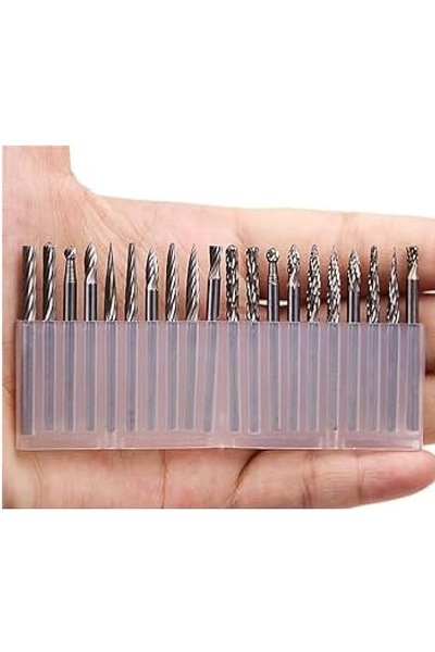 BGA 20 Parçalı Elmas Karbür Freze ve Gravür Uç Seti CNC Gravür dremel freze seti