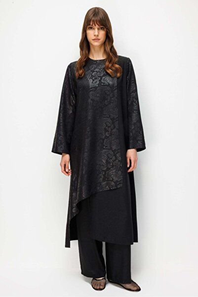 Micca FLORAL Özel Desen Soft Kumaş ve Yaka Kol İpekçe Garni Zamansız Pantalon...