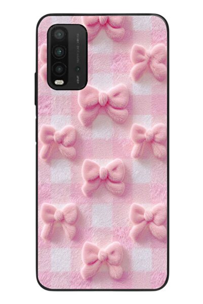 Le Balvo Redmi 9T Uyumlu Pembe Kurdeleler Baskılı Silikon Kılıf