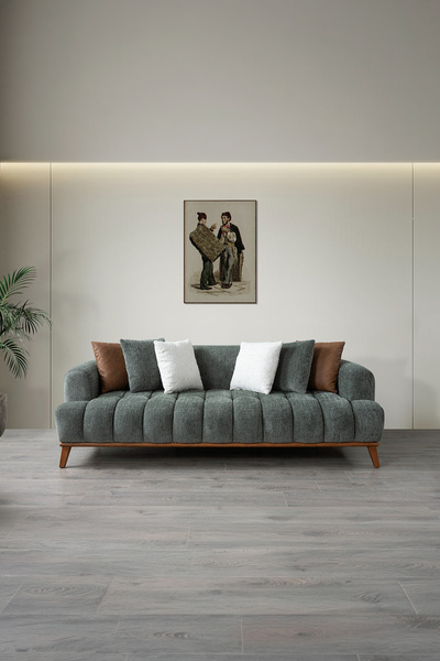 İYENA HOME LİVİNG Helsinki Mekanizmalı 3'lü Koltuk Yeşil