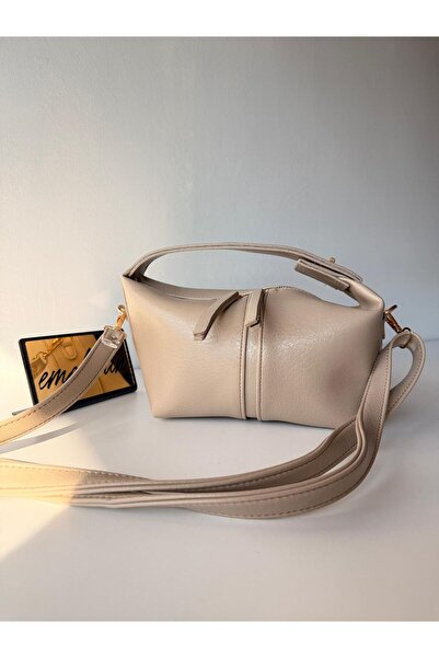 emelimin Women's Beige Aura Mini Bag – Minimal Design Shoulder & Hand Bag