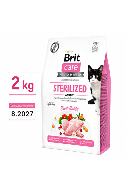Brit Britcare hipoalerjenik , tahılsız , kısırlaştırılmış kedi maması tavşanl...