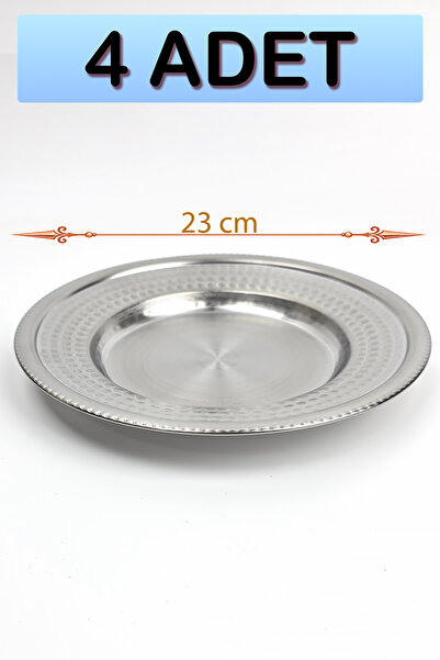 Binbir Trend 23 cm Derin Servis Tabağı - Paslanmaz Çelik Sunum Tabağı (1-4-6-...