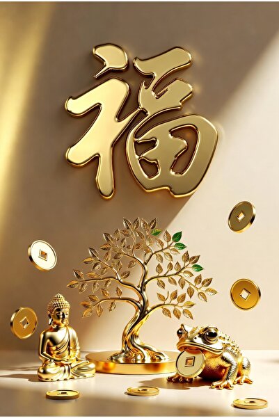 UAStudio Feng Shui Posteri – Bolluk, Neşe ve Pozitif Enerji Temalı (ÇERÇEVESİZ)