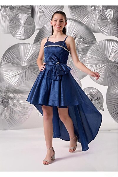 meneviş çocuk giyim Graduation Dress Girl Child Teenage Girl Strap Tail Bow D...