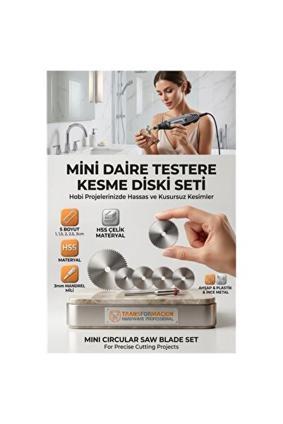 ModaCar Hobi Makine Uyumlu HSS Mini Testere Disk Seti 6 Parça - Ahşap Metal K...