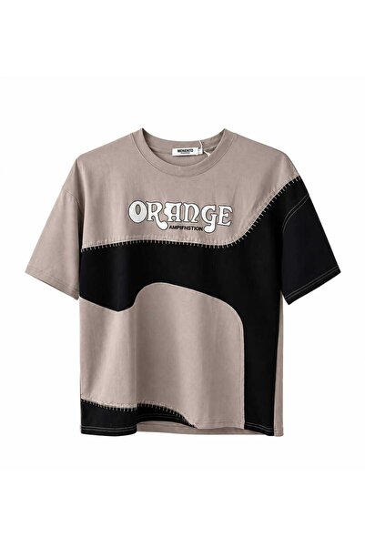 Generic Men's Oversize T-Shirt Beige and Black