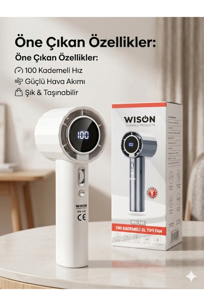 Teknoevstore 100 kademeli el tipi fan