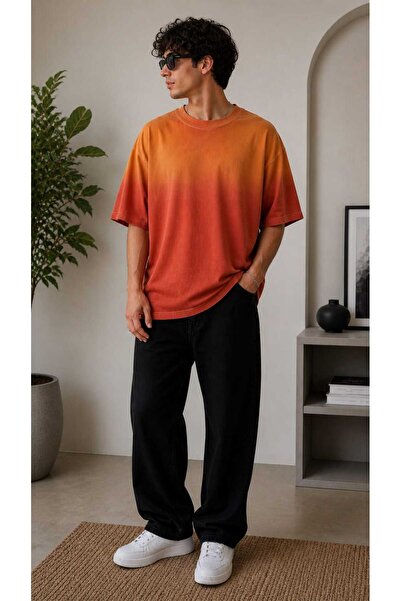 ZAVIXO Unisex Anthracite Oversize T-Shirt with Faded Effect