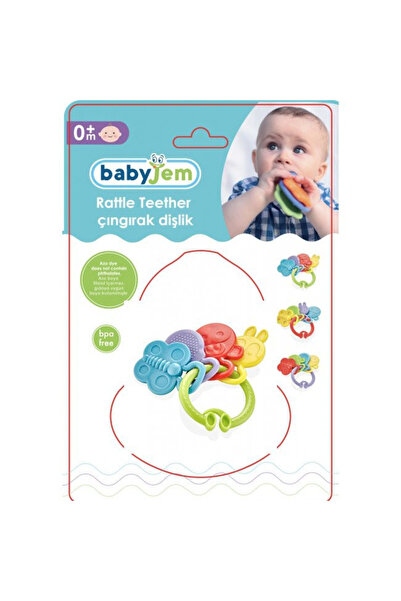Babyjem Jucarie dentitie Rattle Teether (Culoare: Bleu)