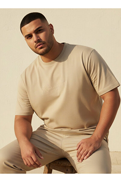 Maxim Men Regular Fit Crew Neck Short Sleeve Embossed T-shirt
