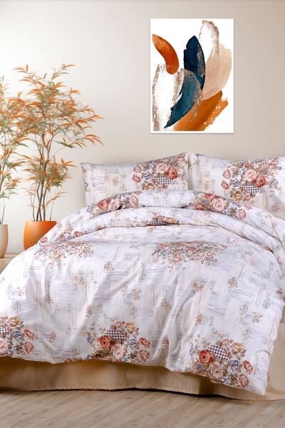 aytunç Manolya 100% Cotton Single Fitted Duvet Cover Set 160X220 cm