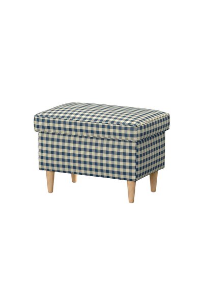 IKEA depolamalı puf, mavi-bej